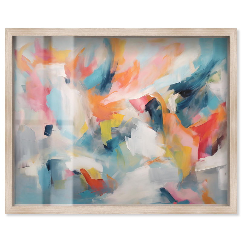 Radiant Dusk I Shadowbox Print Bright Decor par Art Remedy, H 37 po x l 46 po, Crème, crème
