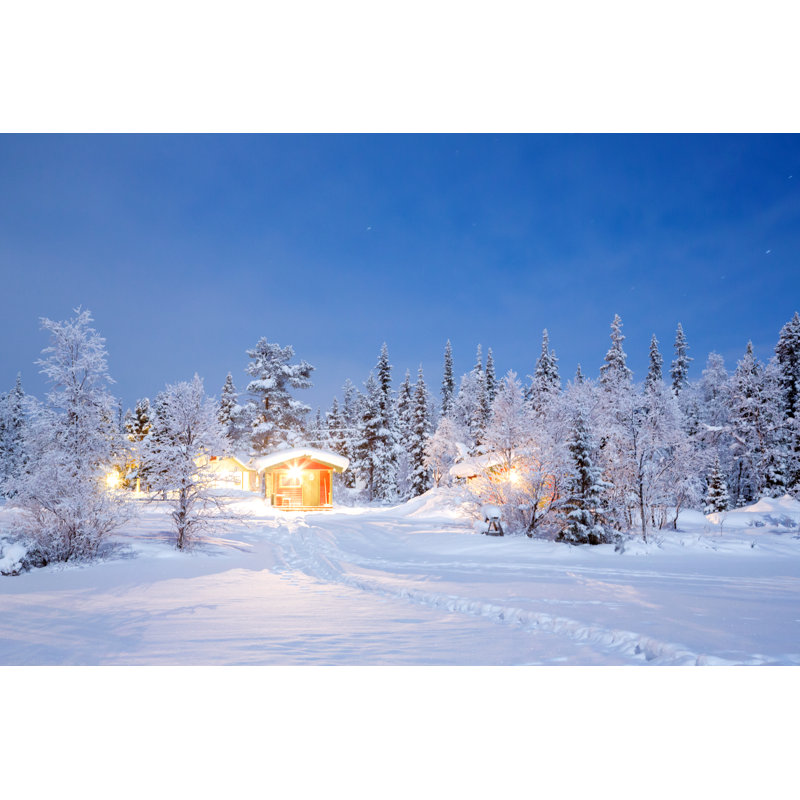Winter Night Lapland by Vichie81 - Wrapped Canvas Print, 30cm H x 46cm W