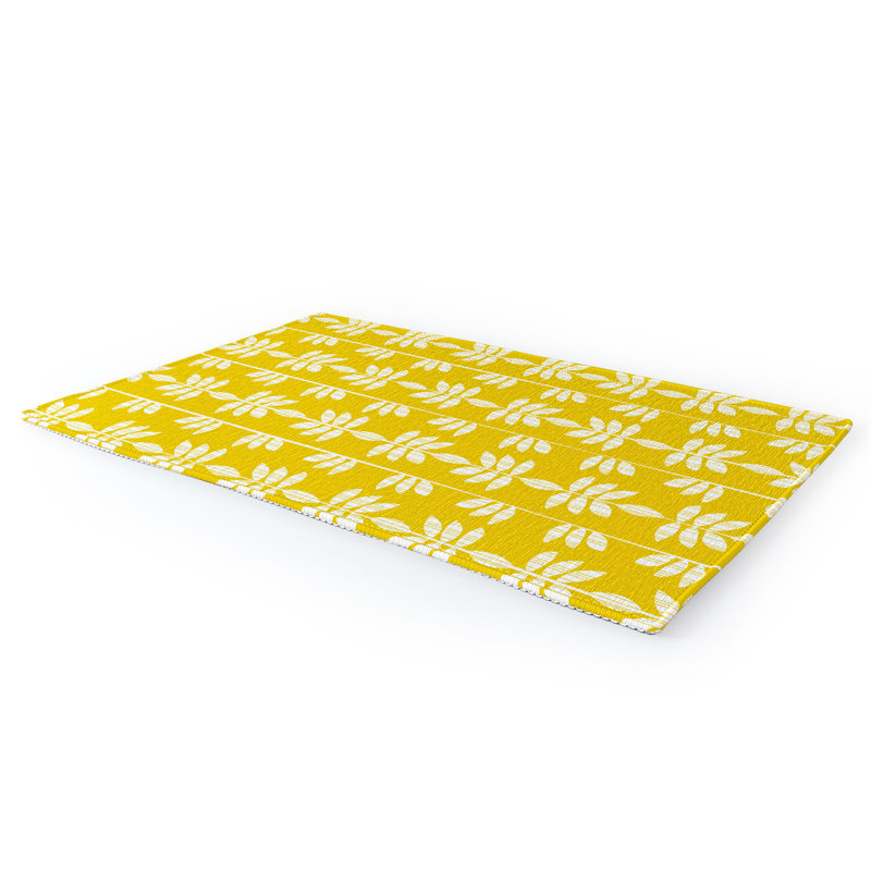 Tapis jaune floral, Rectangle 2 pi x 3 pi