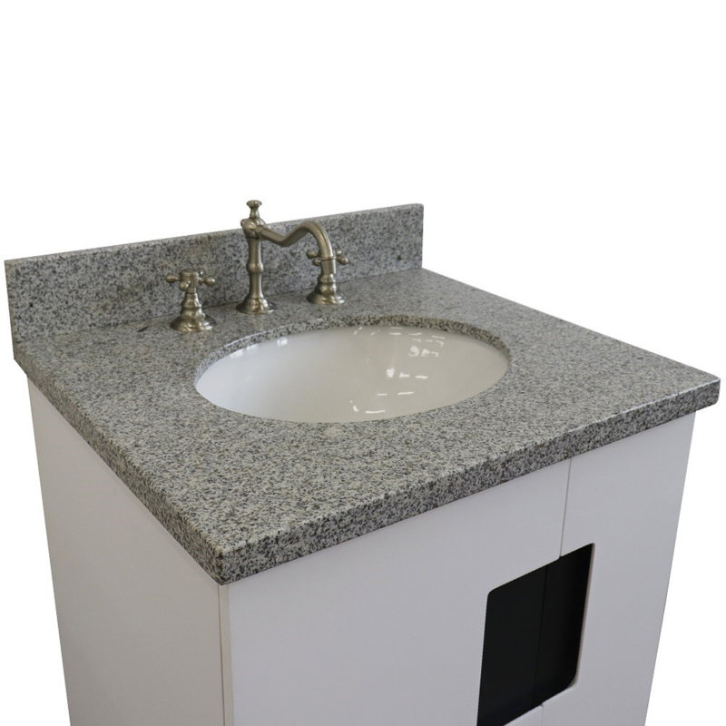 Ensemble de meuble-lavabo simple 25 po, Blanc, Gris clair