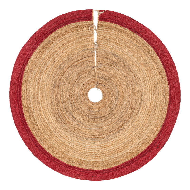 Jupe d'arbre de Noël à tisser Unique, Beige, Rond 6 pi 1 po