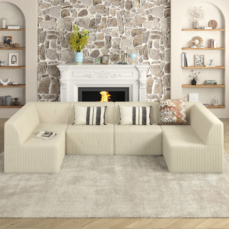 Espace minimaliste beige minimaliste, rembourré de mousse, aucun assemblage modulaire requis, confortable, convertible