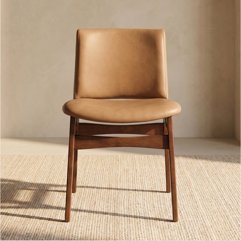Chaise en cuir pleine fleur Oliva, Tanné