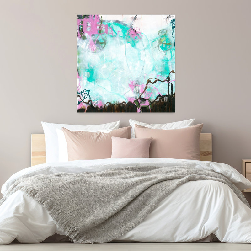 Crossroads, art abstrait contemporain, H 32 po x l 32 po
