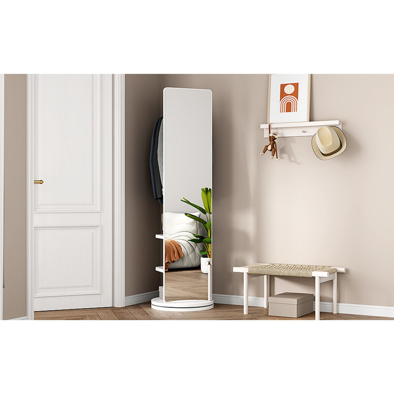Miroir pleine grandeur, 65,7 po x 17,7 po, Blanc