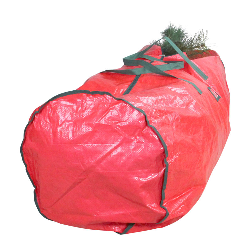 Sac de rangement pour arbre de Noël artificiel rouge et vert 53 po