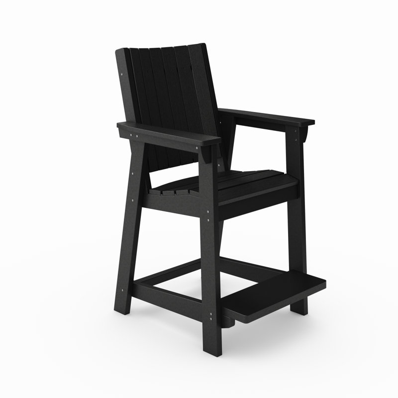 Chaise de comptoir moderne - Bois en polyéthylène haute densité élégant pour le confort de la salle à manger, du patio et du jardin