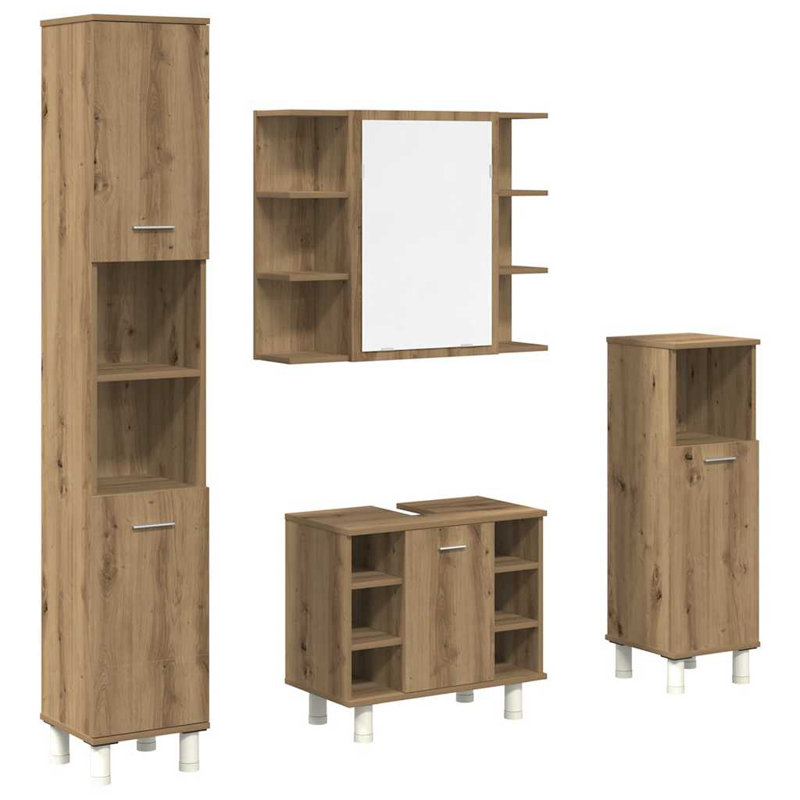 Olivios Bathroom Storage Furniture Set, Artisan Oak
