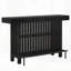 Modern Black Home Bar Unit – 2-Tier Mini Bar Table with Footrest, Tall Pub Table for Kitchen, Bistro, Dining Room, Living Room – Industrial Coffee Bar Cabinet