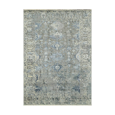 Tapis gris rectangulaire unique de 6 pi 2 po x 8 pi 8 po