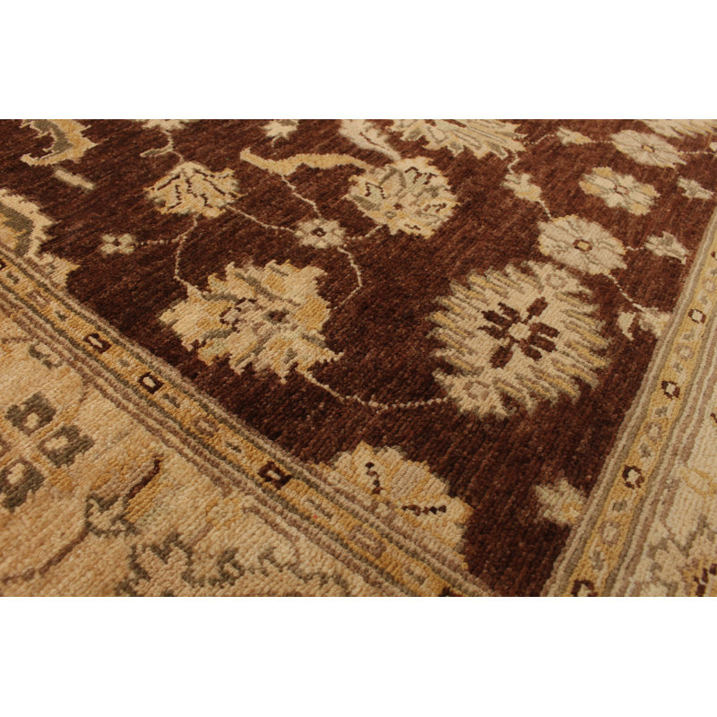 Tapis de bois one-of-kind-noué la 2010 ushak rouge/beige 4 pi x 6 pi Hany