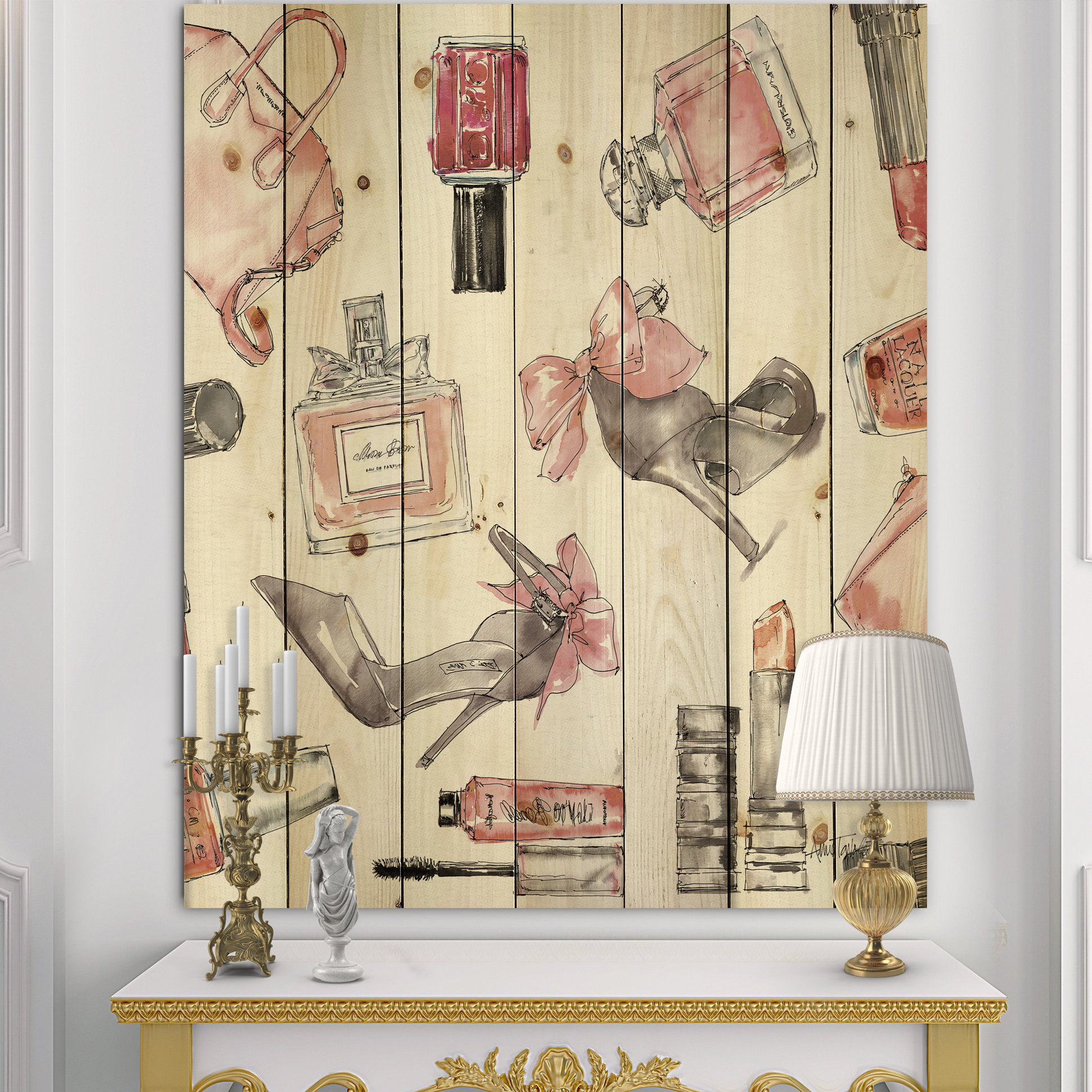 East Urban Home Glam Chic Accents Pattern I - Fashion Print on Natural ...