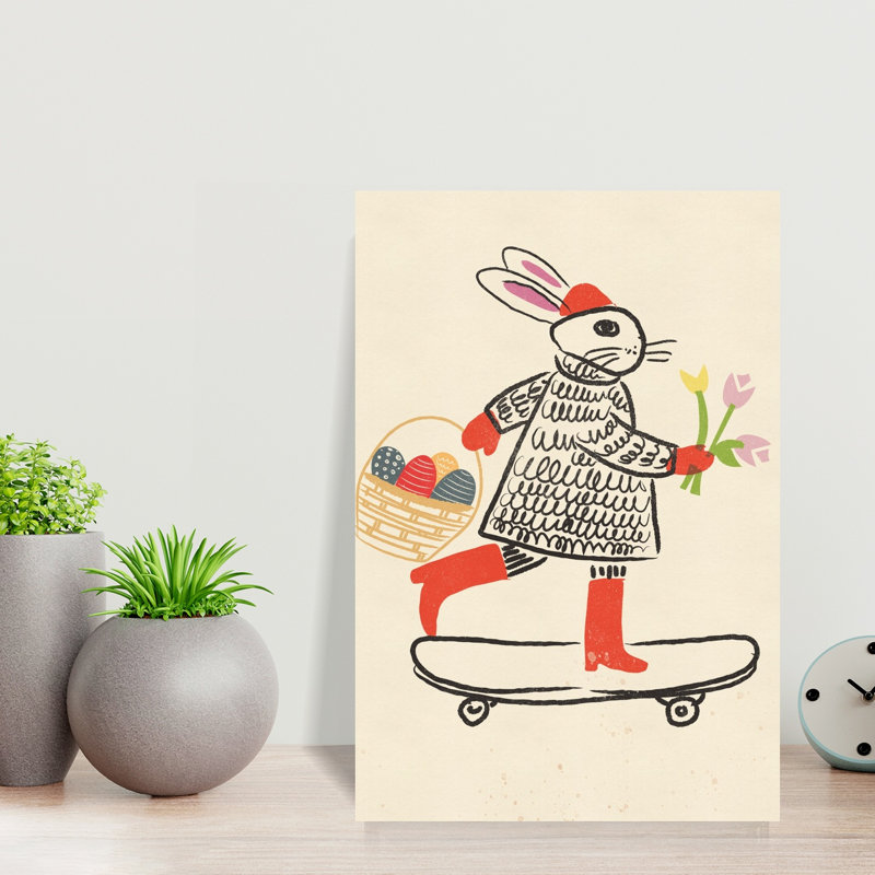 Joyeuses Pâques, audacieux, coloré, ludique, tulipe, nature printanier, impression murale, 18" H x 12" W