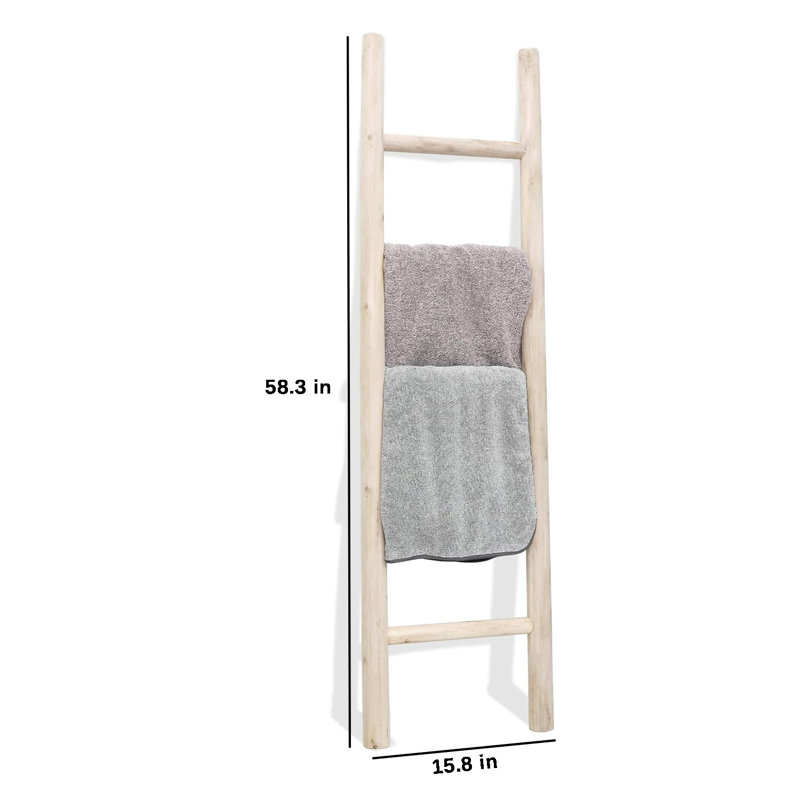 Échelle de couverture en bois 57 po entièrement assemblée, Naturel