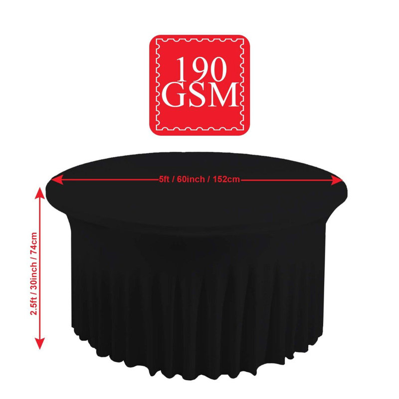Ebone Skirt Style Tablecloth, Black
