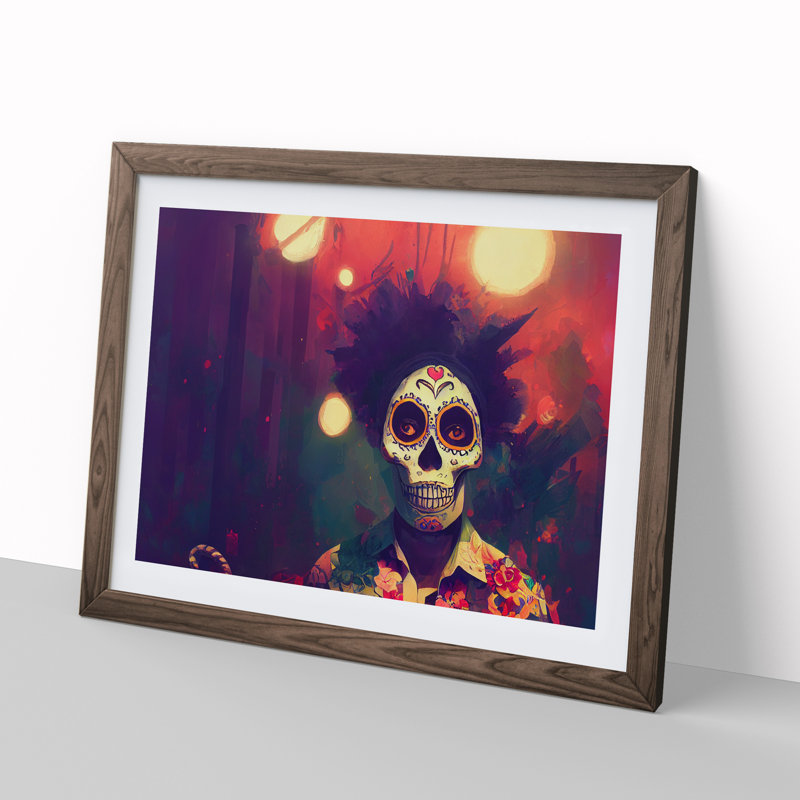 Day of the Dead Man - Framed Print, Walnut Framed, 25cm H x 34cm W x 2cm D