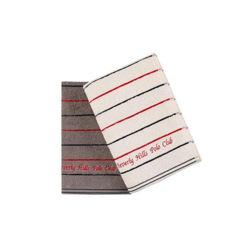 Cotton Bath Towel, White/Grey