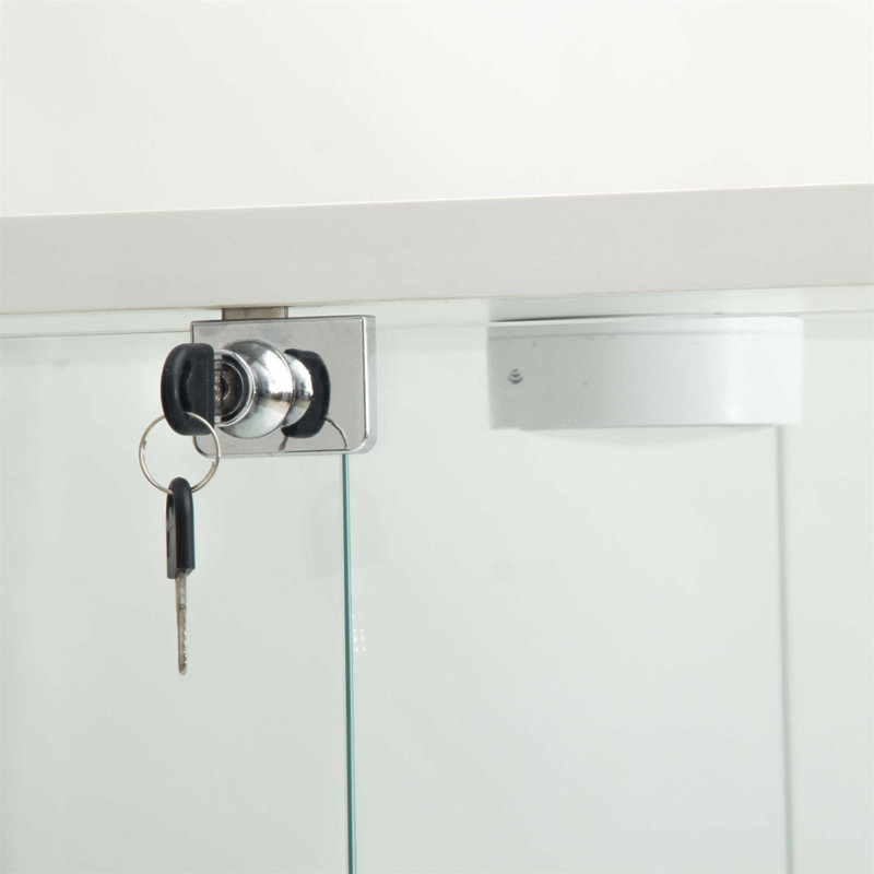 Vitrine à deux portes avec 4 lumières DEL et porte vitrée