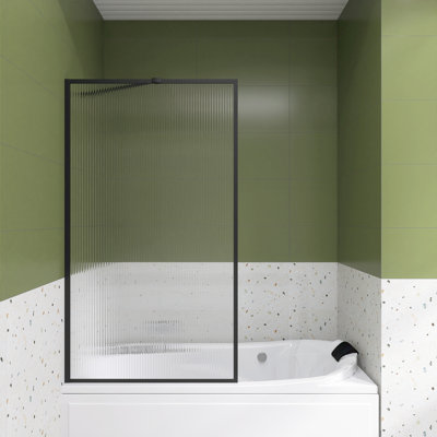 Porte de baignoire à cadre fixe avec verre cannelé l 33 po x H 58 po