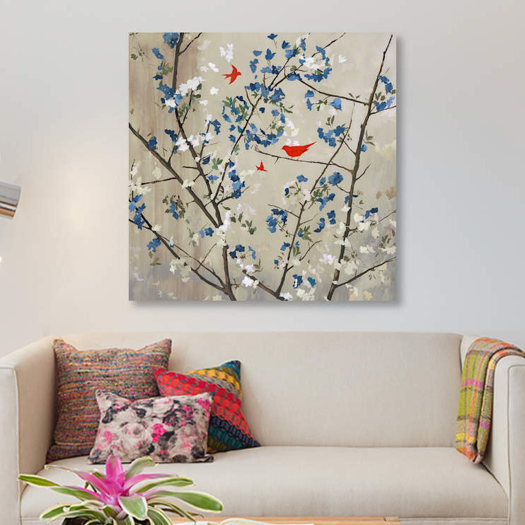 « blue gloire », impression sur toile, H 48 po x l 48 po x P 1,5 po, Pas de tapis, Toile tendue