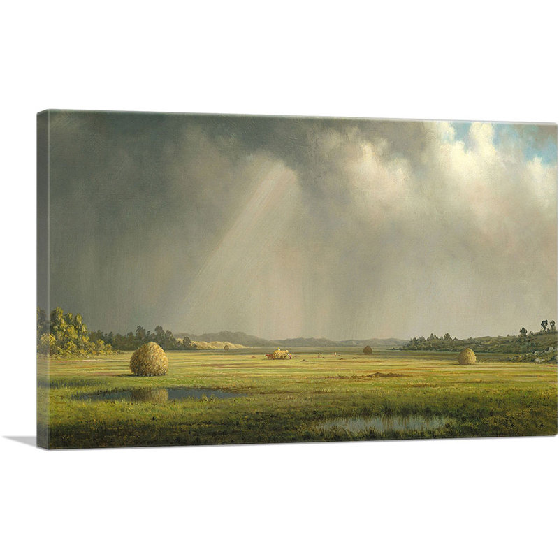 «Newburyport Meadows» par Martin Johnson Heade, reproduction d'art sur toile tendue, H 18 po x l 26 po x P 0,75 po