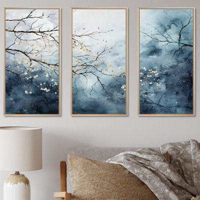 «Winter Tree Minimal Landscape II - Snow», ensemble d'art mural