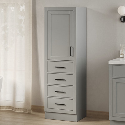 Tidworth Solid Wood Linen Cabinet, Pre-assembled, 65"H x 20"W