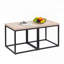 Ensemble de 2 tables de bout rectangulaires - bois et métal, empilables