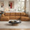 Canapé modulaire Boneless de 132 po avec siège profond, canapé Cloud en forme de U pour le salon, canapé 4 places sans os avec 2 repose-pieds, canapé modulaire à combinaison flexible, aucun assemblage requis