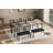 Dining Table Set for 4, Sturdy Wooden Kitchen Table with Chamfer Design and Metal legs, Upholstered Bench-1216015253