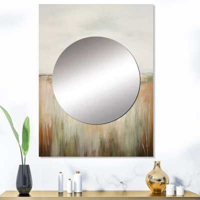 Meadow Grasslands Minimalism II - Meadow Decorative Wall Mirror, Traditional Large Mirror, Printed Metal Art