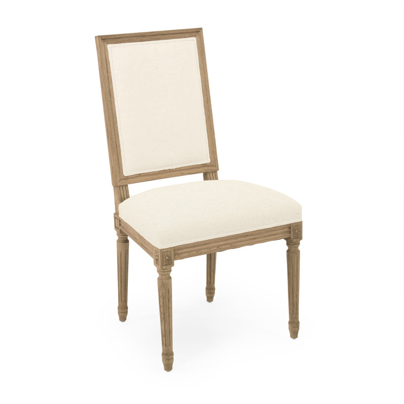 Louis Side Chair, Off-White, Brown