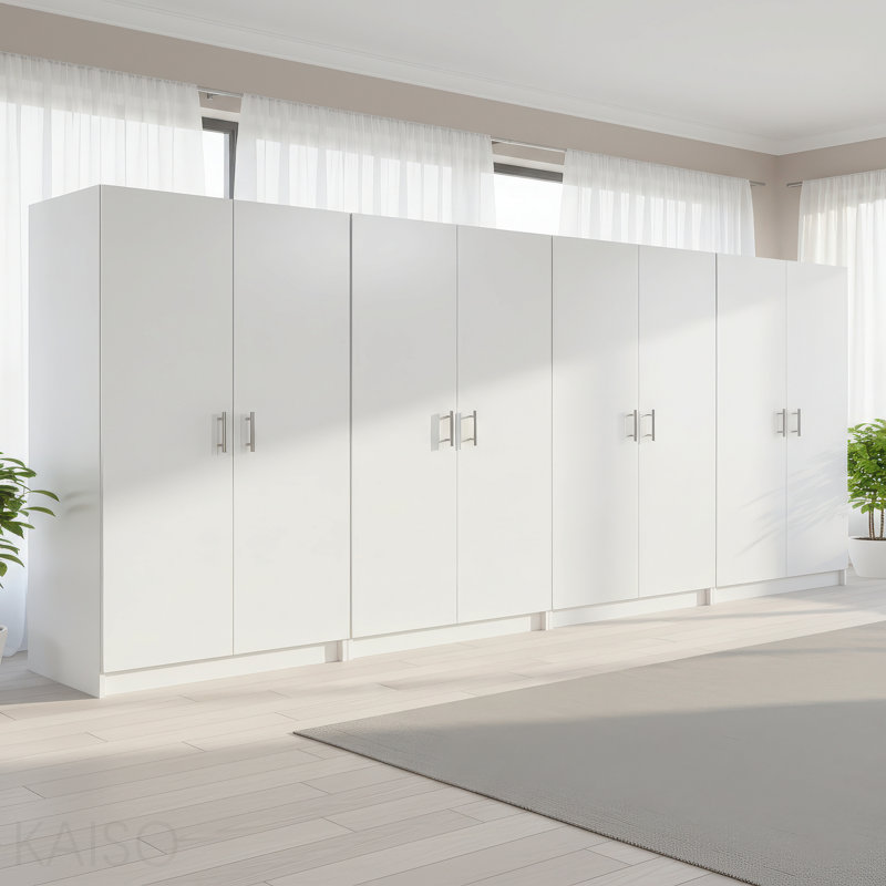 White Multi-Purpose Utility Storage Cabinet (4-Piece Set), White