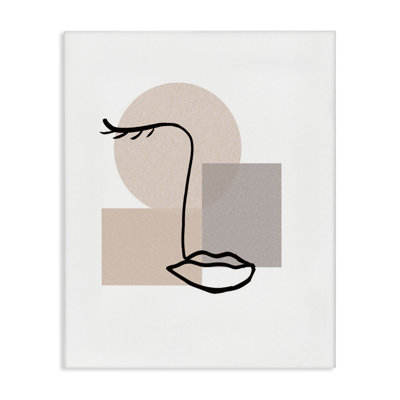 Minimal Face Portrait Canvas Wall Art by Chen Alyesh