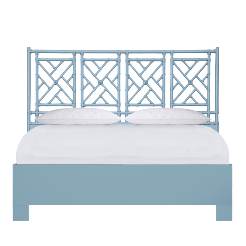 Lit standard Chippendale, Très grand, Bleu piscine
