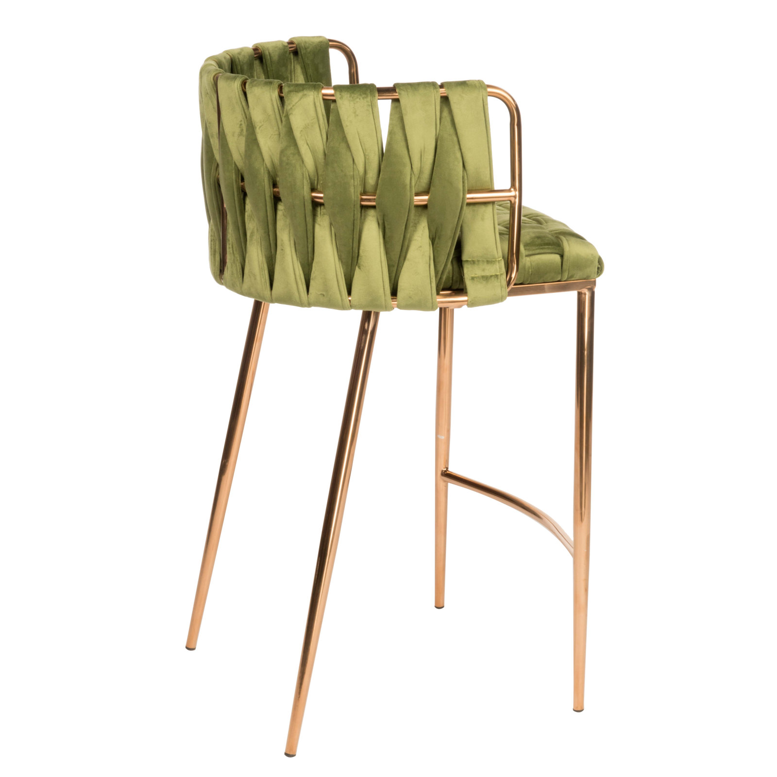 Tyrone 27" Bar Stool, Green, Gold