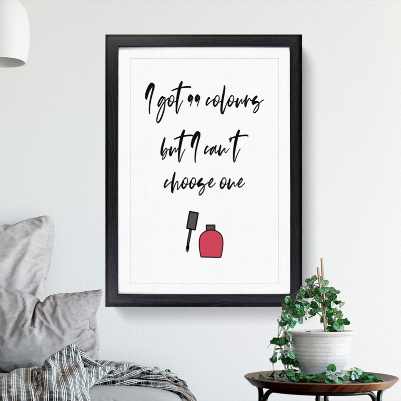 99 Colours - Picture Frame Typography, Black, 65cm H x 48cm W x 2cm D