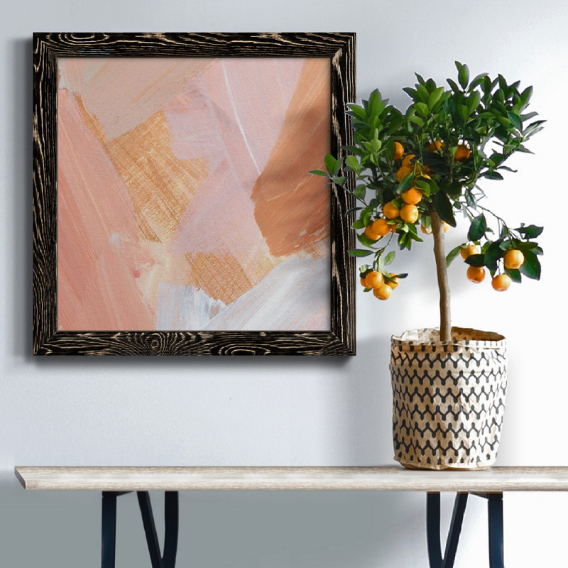 Toile encadrée rose vanille IV-Premium - prête à être accrochée, H 31,5 po x l 31,5 po x P 1,5 po, Cadre noir