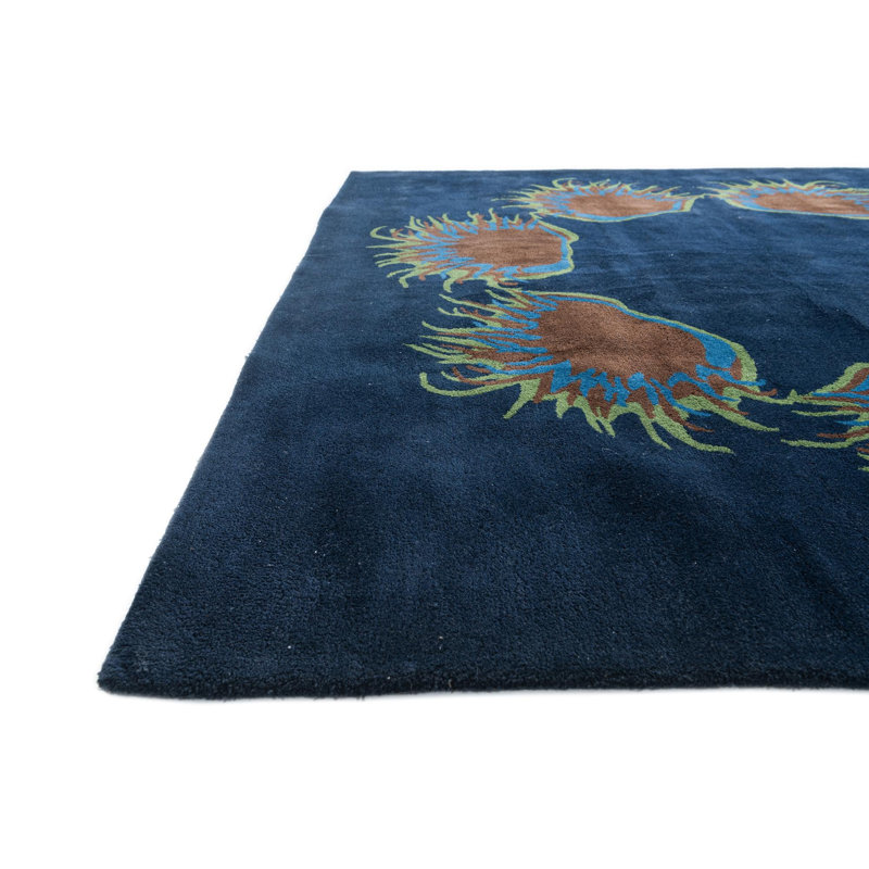 Tapis carré bleu marine Mullan
