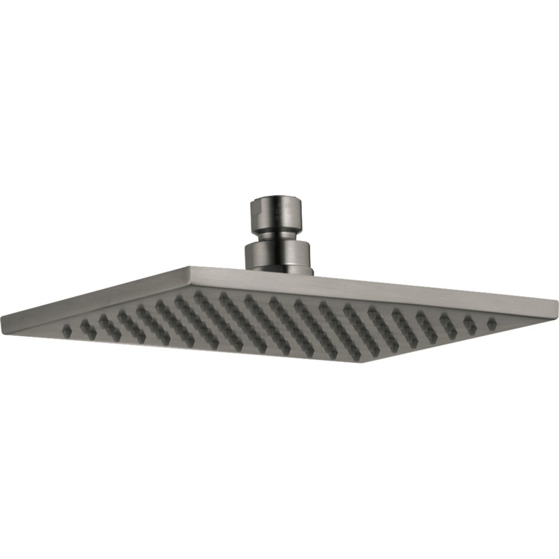 Rain Fixed Shower Head with Touch Clean, Lumicoat Black Stainless