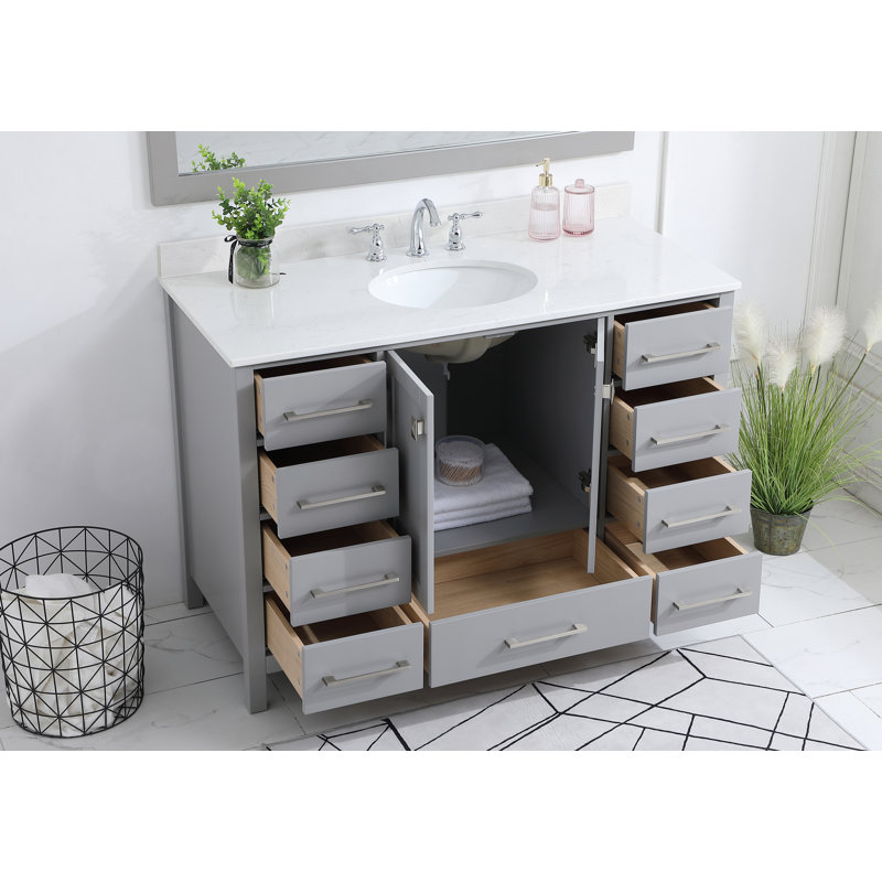 Ensemble de meuble-lavabo simple 48 po Irene, Gris