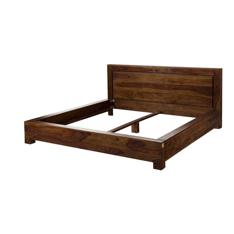 Metro Solid Wood Bed, Brown, 200cm W x 222cm L