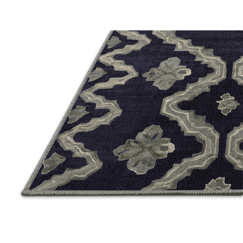 Tapis mauve lavable à la machine, Carré 5 pi