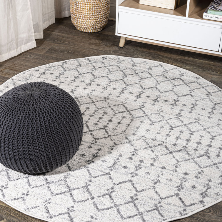 Kateshia Moroccan HYPE Boho Vintage Diamond Cream/Gray Rug