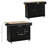 Movable Kitchen Island With Drop Leaf Feature. Black Storage Cart 3 Drawers, 2-Door Cabinet, Towel/Spice Rack. Space Saving Item Rolling Leaf. And