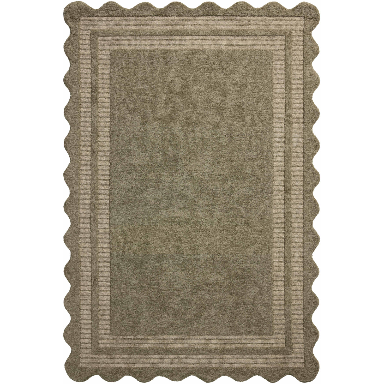 Scottie Area Rug, Rectangle 3'6" x 5'6", Olive/Pebble
