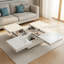 Table basse moderne en placage de marbre, conception carrée en MDF avec rangement coulissant pour la maison