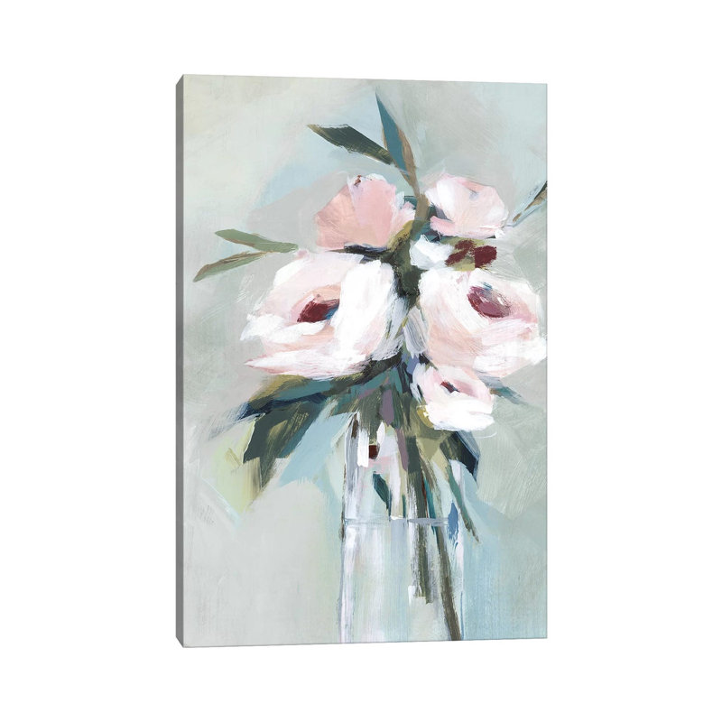 Peonies In A Vase II by Isabelle Z - Painting on Canvas, Wrapped Canvas, 20.32 cm H x 30.48 cm W