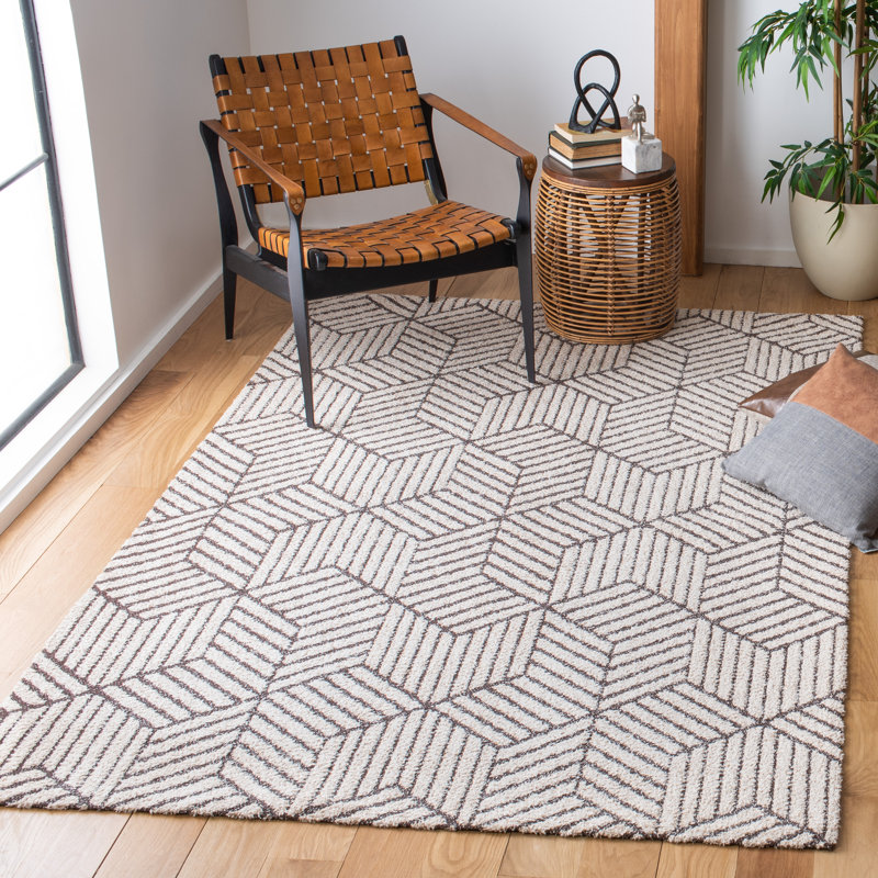 Tapis géométrique tissé à la main Kalea, Rectangle 6 pi x 9 pi