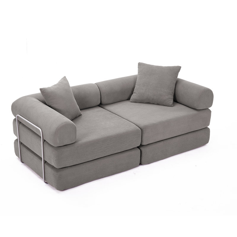 Canapé-lit Corduroy, Gris foncé